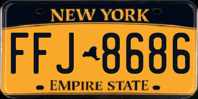 NY license plate FFJ8686