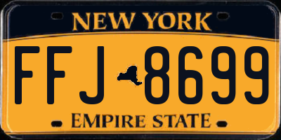 NY license plate FFJ8699