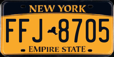 NY license plate FFJ8705