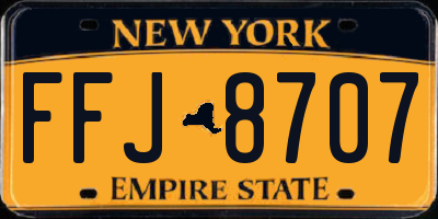 NY license plate FFJ8707