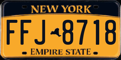 NY license plate FFJ8718