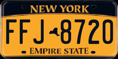 NY license plate FFJ8720