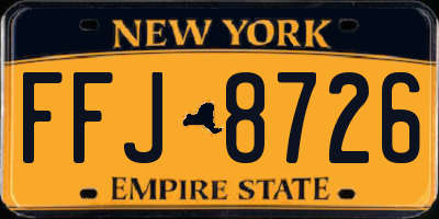 NY license plate FFJ8726