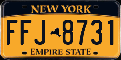 NY license plate FFJ8731