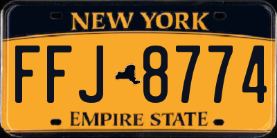 NY license plate FFJ8774