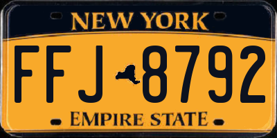 NY license plate FFJ8792