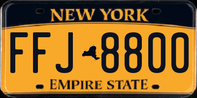 NY license plate FFJ8800