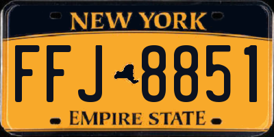NY license plate FFJ8851