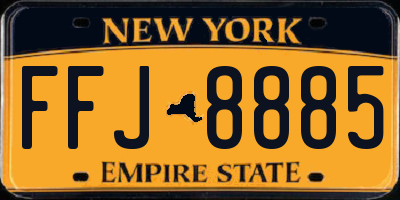 NY license plate FFJ8885
