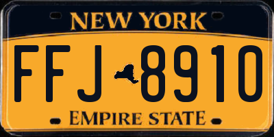 NY license plate FFJ8910