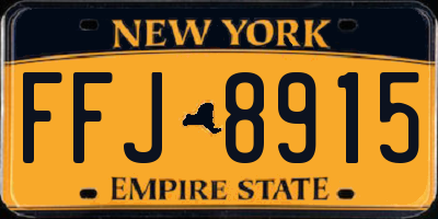 NY license plate FFJ8915