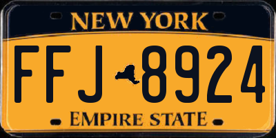 NY license plate FFJ8924