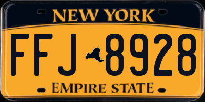 NY license plate FFJ8928