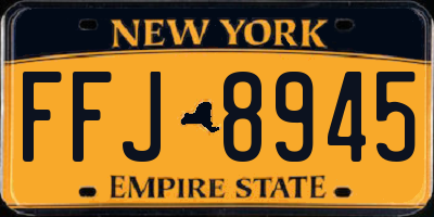 NY license plate FFJ8945
