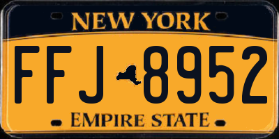 NY license plate FFJ8952
