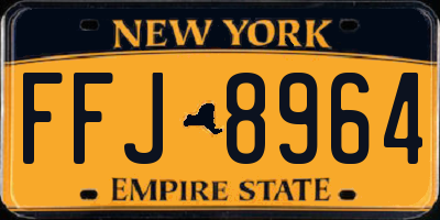 NY license plate FFJ8964