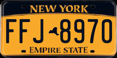 NY license plate FFJ8970