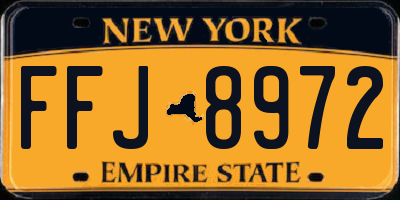 NY license plate FFJ8972