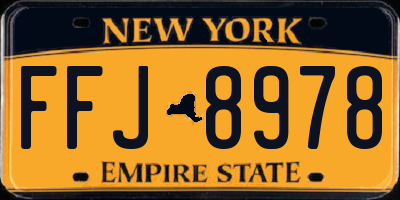 NY license plate FFJ8978