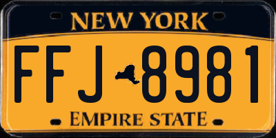 NY license plate FFJ8981