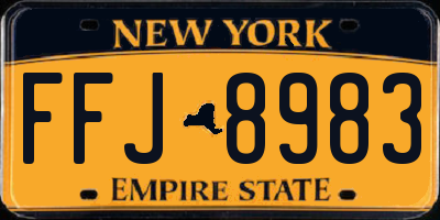 NY license plate FFJ8983
