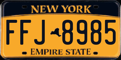 NY license plate FFJ8985
