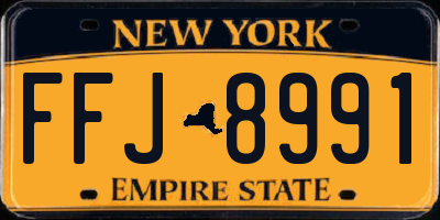 NY license plate FFJ8991