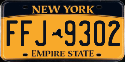 NY license plate FFJ9302