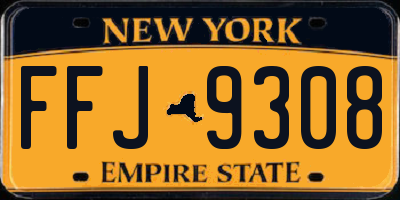 NY license plate FFJ9308