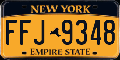 NY license plate FFJ9348