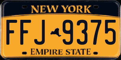 NY license plate FFJ9375