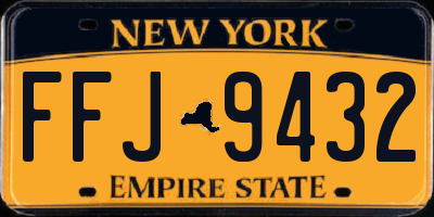 NY license plate FFJ9432
