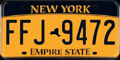 NY license plate FFJ9472