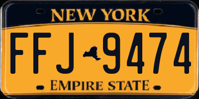 NY license plate FFJ9474