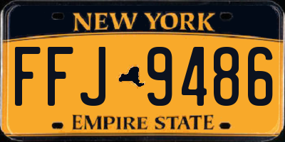 NY license plate FFJ9486