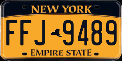 NY license plate FFJ9489