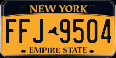 NY license plate FFJ9504