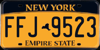 NY license plate FFJ9523