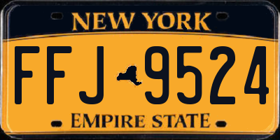 NY license plate FFJ9524