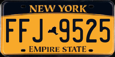 NY license plate FFJ9525