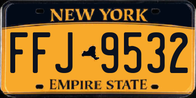 NY license plate FFJ9532