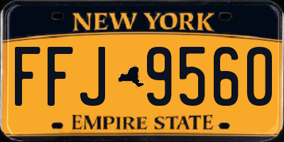 NY license plate FFJ9560
