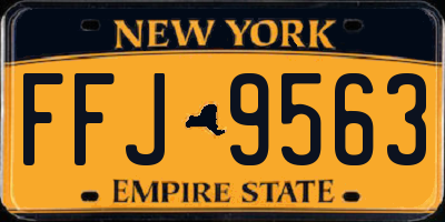 NY license plate FFJ9563