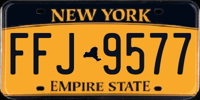 NY license plate FFJ9577