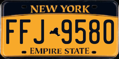 NY license plate FFJ9580