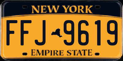 NY license plate FFJ9619