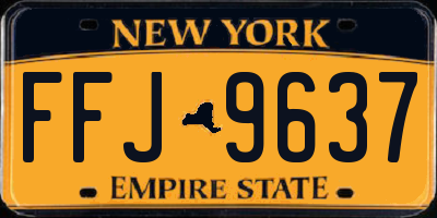 NY license plate FFJ9637