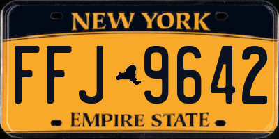 NY license plate FFJ9642