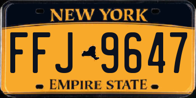 NY license plate FFJ9647