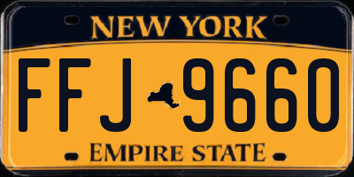 NY license plate FFJ9660